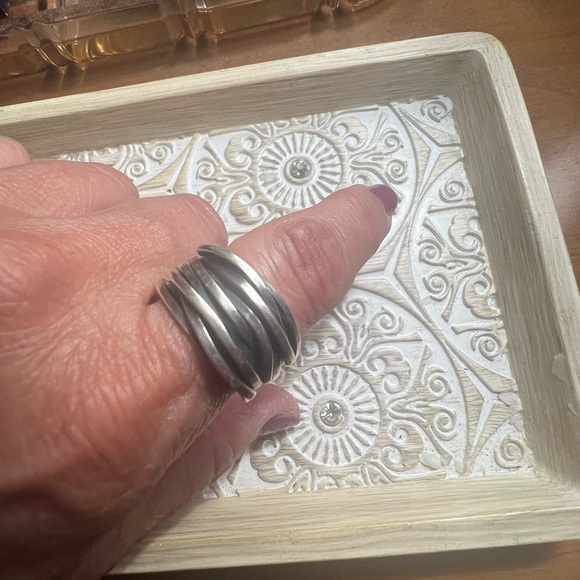 Artisan Modern Wide Chunky Sterling Silver Band Ring Solid Size 9 - Picture 6 of 16